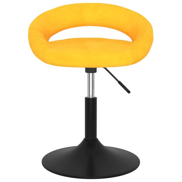 vidaXL Taburete de barra de cocina de terciopelo amarillo mostaza