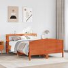 vidaXL Estructura de cama sin colch&oacute;n madera maciza marr&oacute;n 135x190 cm