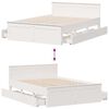 vidaXL Cama con cabecero sin colch&oacute;n madera maciza blanca 140x190 cm