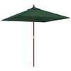vidaXL Sombrilla de jard&iacute;n con poste de madera verde 198x198x231 cm