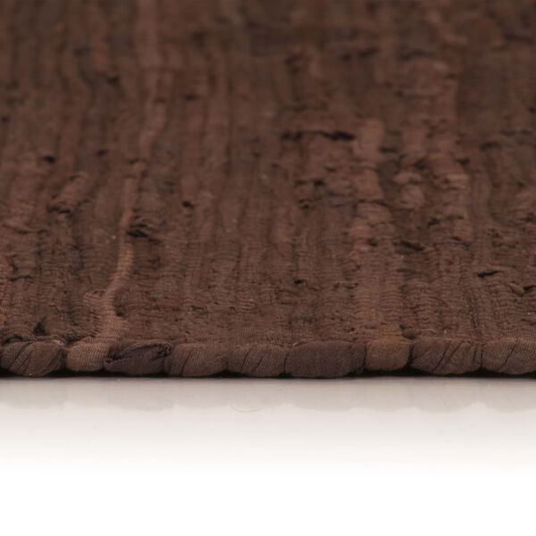 vidaXL Alfombra tejida a mano Chindi de algod&oacute;n marr&oacute;n 160x230 cm