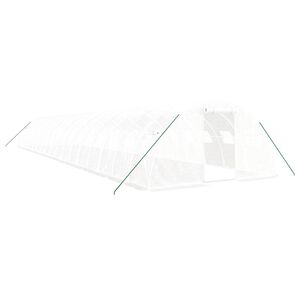 vidaXL Invernadero con estructura de acero blanco 72 m&sup2; 18x4x2 m