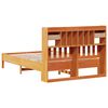 vidaXL Cama con estanter&iacute;a sin colch&oacute;n madera maciza marr&oacute;n 140x190 cm
