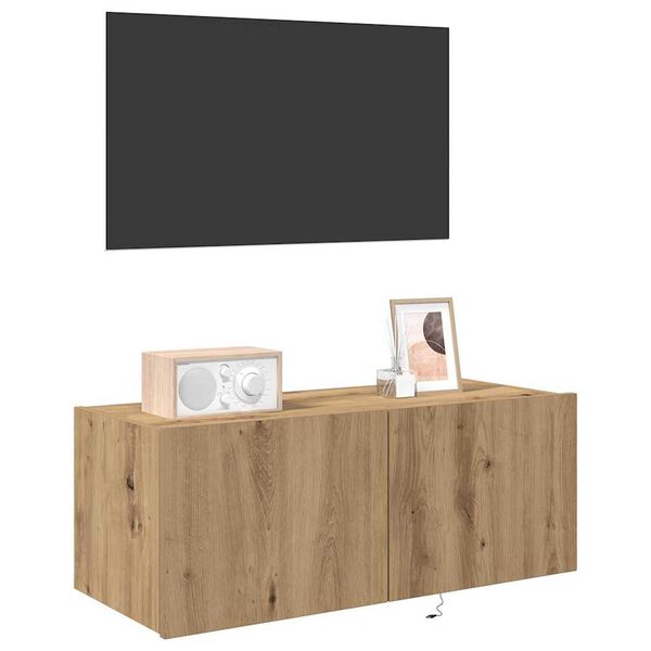 vidaXL Mueble de TV Montado en la Pared Roble artesanal