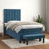 vidaXL Cama box spring con colch&oacute;n terciopelo azul oscuro 90x190 cm