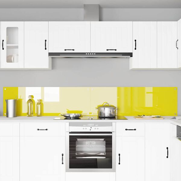 vidaXL Salpicadero de cocina 2 pcs Amarillo 120 x 40 cm