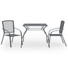 vidaXL Juego de comedor de jard&iacute;n 3 piezas acero antracita