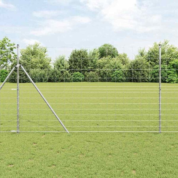 vidaXL Valla de campo Plateado 50 x 1,5 m Acero galvanizado