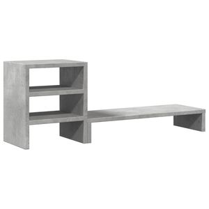 vidaXL Soporte monitor con organizador escritorio madera gris hormig&oacute;n