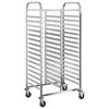 vidaXL Carro con bandejas y 32 contenedores GN 75x55x162,5 cm