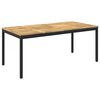 vidaXL Mesa de cena de jard&iacute;n Blanco lavado y negro 147 x 88,5 x 75 cm