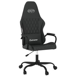 vidaXL Silla gaming con masaje cuero sint&eacute;tico negro