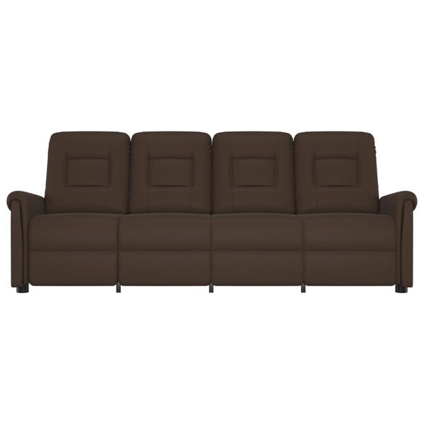 vidaXL Sill&oacute;n reclinable de masaje de 4 plazas cuero sint&eacute;tico marr&oacute;n