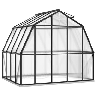 vidaXL Invernadero con estructura de aluminio gris antracita 6,43 m²