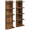 vidaXL Estante de pared 2 uds. Madera envejecida 30 x 15 x 100 cm