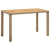 vidaXL Mesa de jard&iacute;n rat&aacute;n sint&eacute;tico madera acacia beige 123x60x74cm