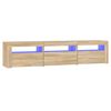 vidaXL Mueble de TV con luces LED roble Sonoma 180x35x40 cm