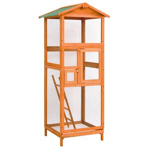 vidaXL Jaula para p&aacute;jaros madera maciza de abeto 68x62x166 cm