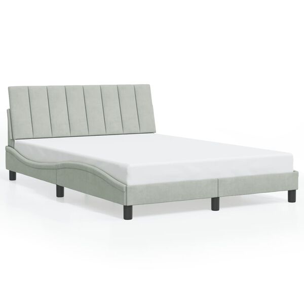 vidaXL Estructura de cama sin colch&oacute;n Hanko terciopelo gris claro 120x200 cm