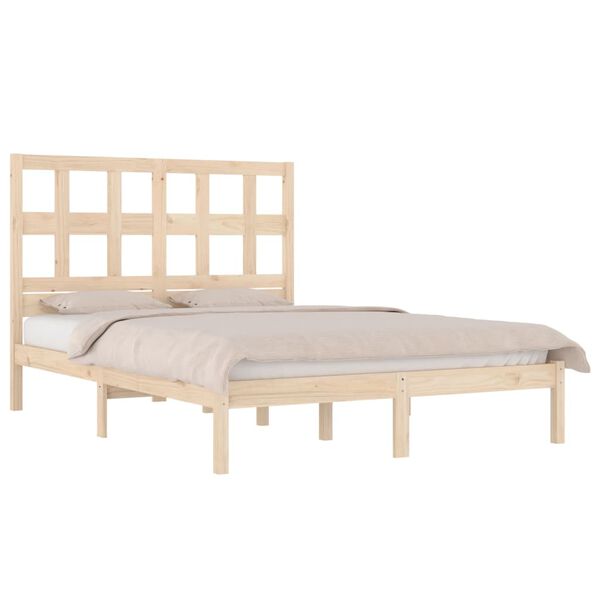 vidaXL Estructura de cama sin colch&oacute;n madera maciza de pino 120x190 cm