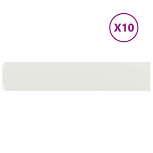 vidaXL Bordes para césped 10 uds acero laminado frío blanco 20x103 cm
