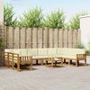 vidaXL Conjunto de sof&aacute;s de exterior con coj&iacute;n 11 pcs Natural y Crema
