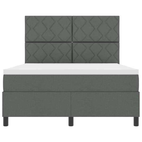 vidaXL Cama tipo Box Spring con colch&oacute;n Gris oscuro 160 x 200 cm tela