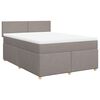 vidaXL Cama box spring con colch&oacute;n tela gris taupe 140x190 cm