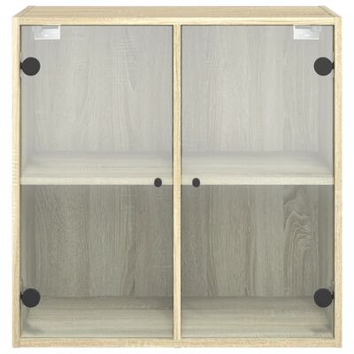 vidaXL Mueble de pared puertas de vidrio roble Sonoma 68x37x68,5 cm