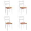 vidaXL Sillas de comedor 4 unidades madera maciza de caucho blanco