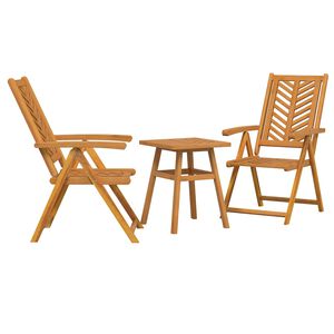 vidaXL Conjunto de Comedor de Jard&iacute;n 3 pcs Marr&oacute;n