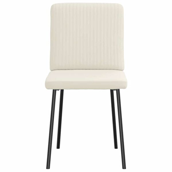 vidaXL Sillas de comedor 2 unidades terciopelo crema