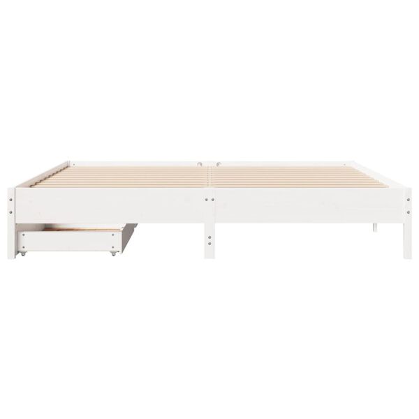 vidaXL Cama sin colch&oacute;n madera maciza de pino blanca 180x200 cm