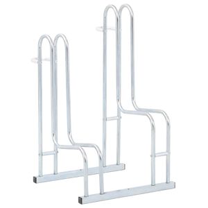 vidaXL Soporte para 2 bicicletas suelo independiente acero galvanizado