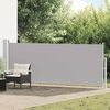 vidaXL Toldo lateral retr&aacute;ctil de jard&iacute;n gris 140x500 cm