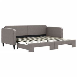 vidaXL Sof&aacute; cama nido tela gris taupe 90x200 cm