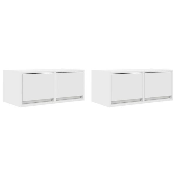 vidaXL Muebles de TV 2 uds Blanco 60x31x25,5 cm Madera de ingenier&iacute;a