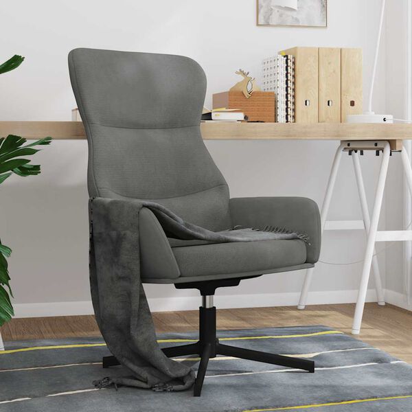 vidaXL Sillón de relax de terciopelo gris oscuro