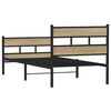 vidaXL Estructura de cama sin colch&oacute;n metal roble Sonoma 90x190 cm