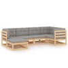 vidaXL Juego de muebles de jard&iacute;n 6 pzas y cojines madera maciza pino