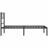 vidaXL Estructura cama sin colch&oacute;n con cabecero metal negro 100x200 cm