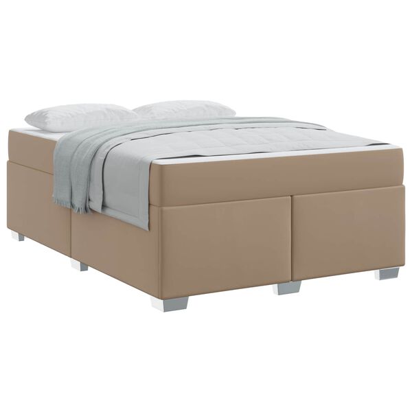 vidaXL Estructura de cama con colch&oacute;n Capuchino 140 x 200 cm tela