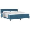 vidaXL Cama tipo Box Spring Azul Oscuro 200 x 180 cm Poli&eacute;ster