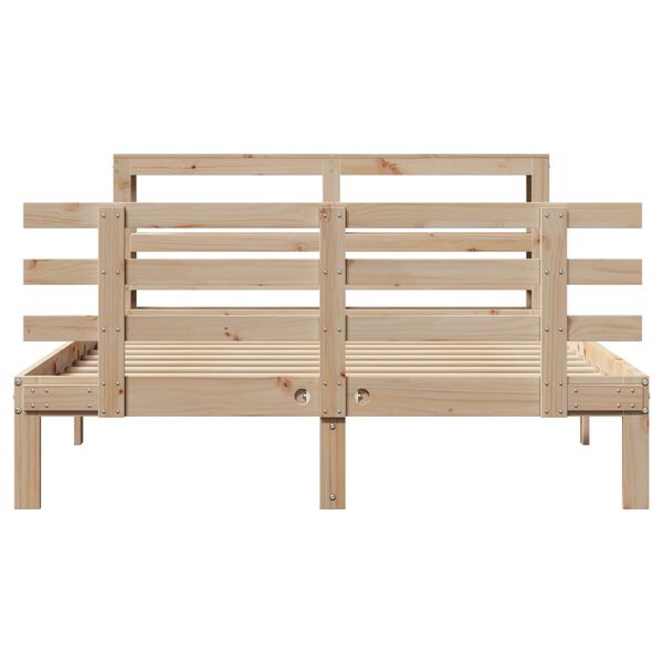 vidaXL Estructura de cama con cabecero madera maciza pino 120x190 cm