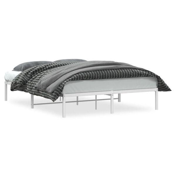vidaXL Estructura de cama sin colch&oacute;n metal blanco 160x200 cm