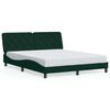 vidaXL Estructura de cama con LED sin colch&oacute;n terciopelo verde oscuro 160x200cm