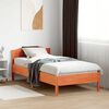 vidaXL Estructura de cama sin colch&oacute;n madera maciza marr&oacute;n 90x190 cm