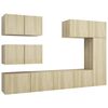vidaXL Set de muebles sal&oacute;n TV 6 pzas madera ingenier&iacute;a roble Sonoma