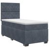vidaXL Cama box spring con colch&oacute;n Gris oscuro 90 x 200 cm Terciopelo