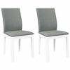 vidaXL Sillas de comedor con cojines 2uds madera maciza blanco caucho